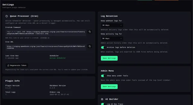 Webhook Actions i wpwebhooks.org — zrzut ekranu 10 z 17