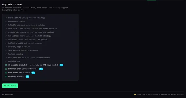Webhook Actions i wpwebhooks.org — zrzut ekranu 11 z 17