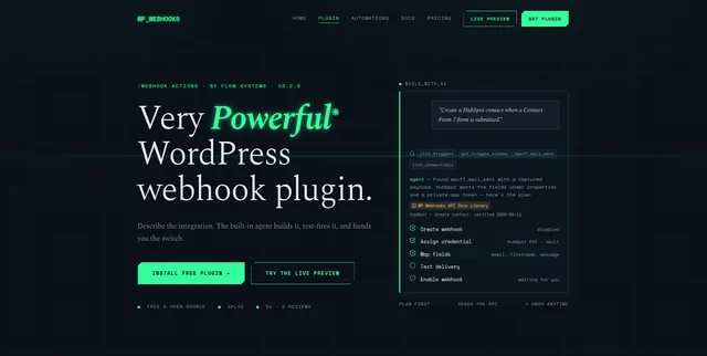 Webhook Actions i wpwebhooks.org — zrzut ekranu 14 z 17