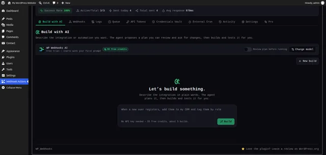 Webhook Actions i wpwebhooks.org — zrzut ekranu 15 z 17