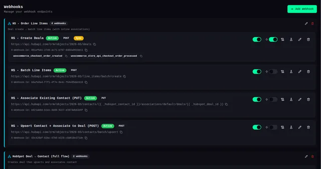 Webhook Actions i wpwebhooks.org — zrzut ekranu 3 z 17