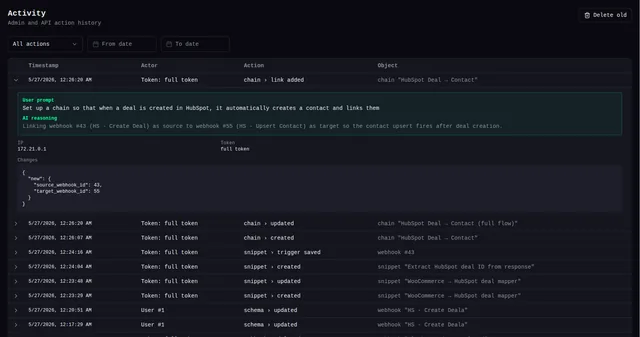 Webhook Actions i wpwebhooks.org — zrzut ekranu 7 z 17
